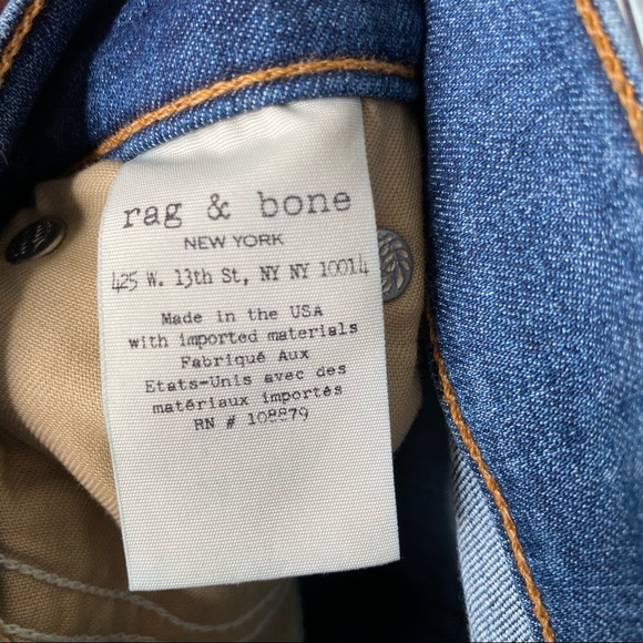 Rag & Bone Ankle Skinny Jeans Raw Ankle Hem Medium Wash Cln Lly Dale Size 25 - Picture 10 of 12